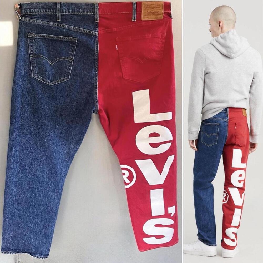 LEVI’S 541 Jeans Mens Blue Athletic Tapered Stone Wash W42 L30